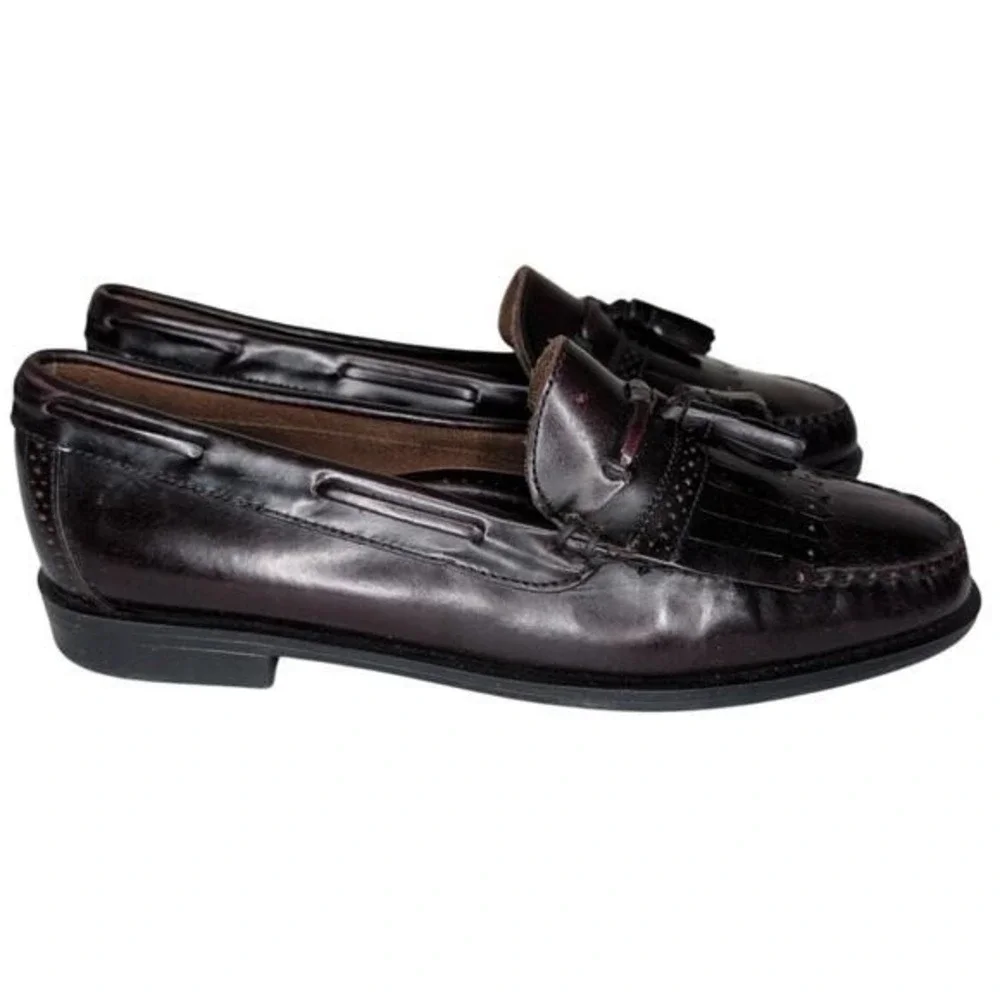 Bass Weejuns Kiltie Tassel‎ Loafers Men 10.5B Burgundy Preppy Old Money Academia